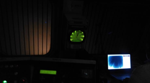 Naked eye view from the cab which is unclear