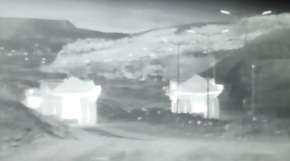 View from the system, where two trucks are clearly visible